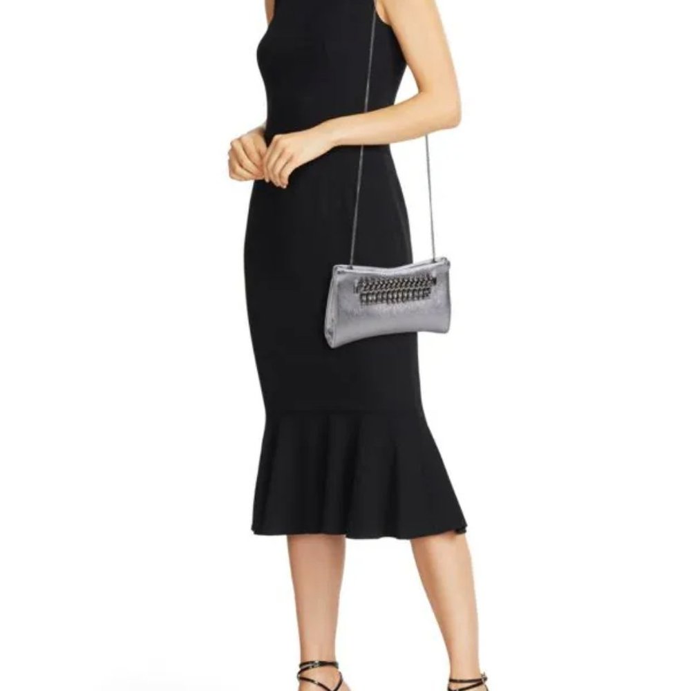 Jimmy Choo Embellished Metallic Leather Convertible Clutch